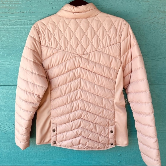 BARBOUR CAVALRY QUILTED PALE BABY PINK RIDING JACKET SIZE 8 EUC - Picture 7 of 8
